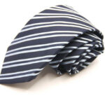 Jacquard Sevenfold ties Blue background with White/Light Blue 100% silk COD.7P020