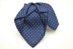 Jacquard Sevenfold ties Blue background with White/Light Blue 100% silk COD.7P023 - Image 2