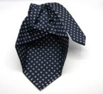 Jacquard Sevenfold ties Blue background with White 100% silk COD.7P026 - Image 2