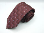 Jacquard Sevenfold ties Bordeaux background 100% silk COD.7P011
