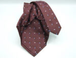 Jacquard Sevenfold ties Bordeaux background 100% silk COD.7P011 - Image 2
