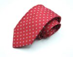 Cravatta Settepieghe Fondo Rosso Jacquard seta 100% COD.7P016