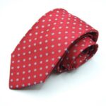 Jacquard Sevenfold ties Red background 100% silk COD.7P016