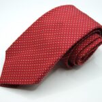 Cravatta Settepieghe Fondo Rosso Jacquard seta 100% COD.7P018