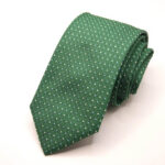 Jacquard Ties Green Background Classic design 100% silk COD.N044