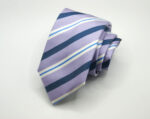 Jacquard Ties Liliac Background Stripe Design 100% silk COD.N159