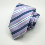 Jacquard Ties Liliac Background Stripe Design 100% silk COD.N159