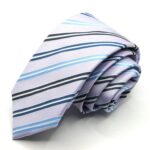 Jacquard Ties Liliac Background Stripe Design 100% silk COD.N160