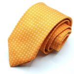 Cravatta Jacquard Fondo Arancione Disegno Classico seta 100% COD.N156