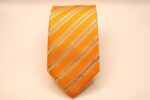 Jacquard Ties Orange Background Stripe Design 100% silk COD.N158 - Image 2