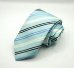 Jacquard Ties Stripes Design Green Tiffany 100% silk COD.N135