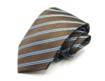 Cravatta Jacquard Settepieghe fondo Marrone seta 100% COD.7P031