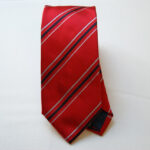 Jacquard Ties color story red silk 100% big stripes COD.N031