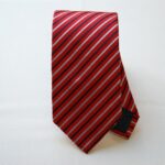 Cravatta Jacquard color story rosso riga piccola seta 100% COD.N032