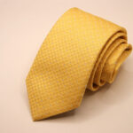Cravatta Jacquard color story giallo disegno fiore seta 100% COD.N028