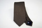 Jacquard Ties Classic design Brown Light Blue silk 100% made in Italy COD.N090