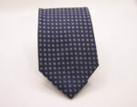 Cravatta Jacquard disegno classico Fondo Blu con Bianco seta 100% COD.N100 - immagine 2