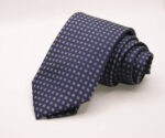 Jacquard ties Blue with White classic design 100% silk COD.N100