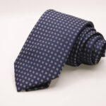 Cravatta Jacquard disegno classico Fondo Blu con Bianco seta 100% COD.N100