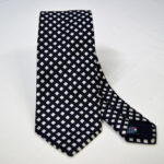 Jacquard ties Blue with White classic design 100% silk COD.N102