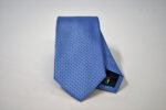 Cravatta Jacquard punta spillo Azzurro Blu seta 100% made in Italy COD.N077