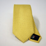 Cravatta Jacquard punta spillo Giallo Blu seta 100% made in Italy COD.N075