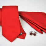Set Cravatta Jacquard con Pochette seta 100% e Gemelli acciaio COD.SET007