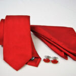 Set Cravatta Jacquard con Pochette seta 100% e Gemelli acciaio COD.SET009