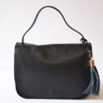 Unicolor Bag Leather Black 29x20x13 100% Leather Made in Italy COD.605N