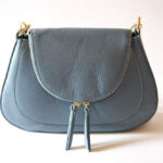 Borsa Tinta Unita Pelle Azzurro 29x19x7 Pelle 100% Made in Italy COD.515A