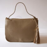 Unicolor Bag Leather Taupe 29x20x13 100% Leather Made in Italy COD.605T