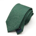 Cravatta Tinta Unita Disegno Cashmere Verde seta 100% COD.CU003