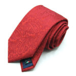 Unicolor Ties Cashmere Design Red 100% silk COD.CU005