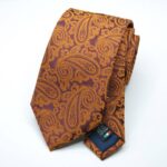 Unicolor Ties Cashmere Design Rust 100% silk COD.CU002