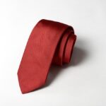 Cravatta Jacquard Tinta Unita Saglia Rosso scuro seta 100% COD.307-RS