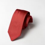 Cravatta Jacquard Tinta Unita Saglia Rosso seta 100% COD.303-RS