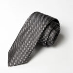 Cravatta Jacquard Vellutino Nero/Bianco seta 100% COD.576-NR