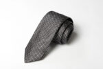 Jacquard ties Vellutino Black/White 100% silk COD.576-NR