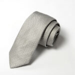 Jacquard ties Vellutino Gray/White 100% silk COD.588-PB