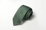 Jacquard ties Vellutino Green/White 100% silk COD.585-GA