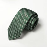 Cravatta Jacquard Vellutino Verde/Bianco seta 100% COD.585-GA