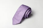 Jacquard ties Vellutino Lilac/White 100% silk COD.573-BB