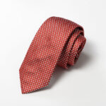Jacquard ties Vellutino Red/White 100% silk COD.574-RS