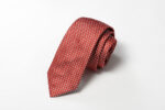 Cravatta Jacquard Vellutino Rosso/Bianco seta 100% COD.574-RS