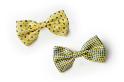 Andrews-Ties-Papillon-Fantasia-Fantasy-Bow-Tie-Fondo-Giallo-Yellow-Background-Presentazione-Presentation