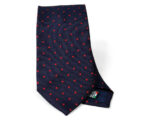 Cravatta Jacquard pois blu rosso seta 100% made in Italy COD.N082