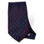 Cravatta Jacquard pois blu rosso seta 100% made in Italy COD.N082