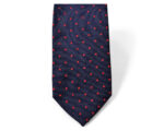 Cravatta Jacquard pois blu rosso seta 100% made in Italy COD.N082 - immagine 2