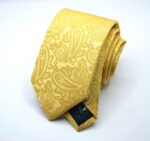 Unicolor Ties Cashmere Design Yellow 100% silk COD.CU001