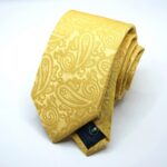 Unicolor Ties Cashmere Design Yellow 100% silk COD.CU001